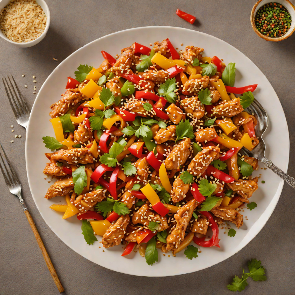 Quick Stir-Fried Chicken with Bell Pepper and Sesame