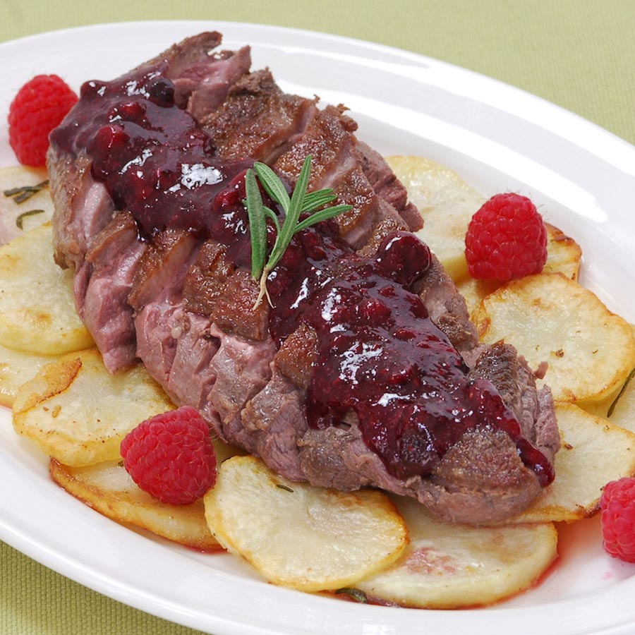 Marolles-Style Smoked Duck Breast with Cherry Compote