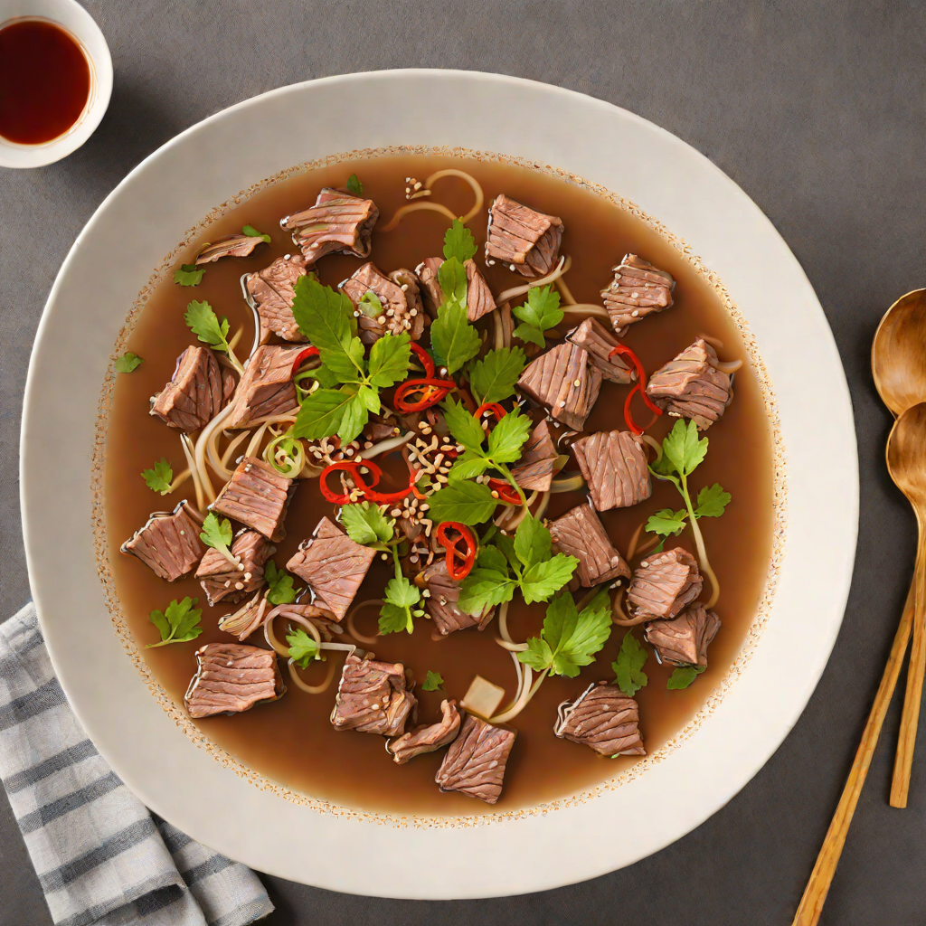Slow-Simmered Beef Pho Broth with Star Anise and Ginger