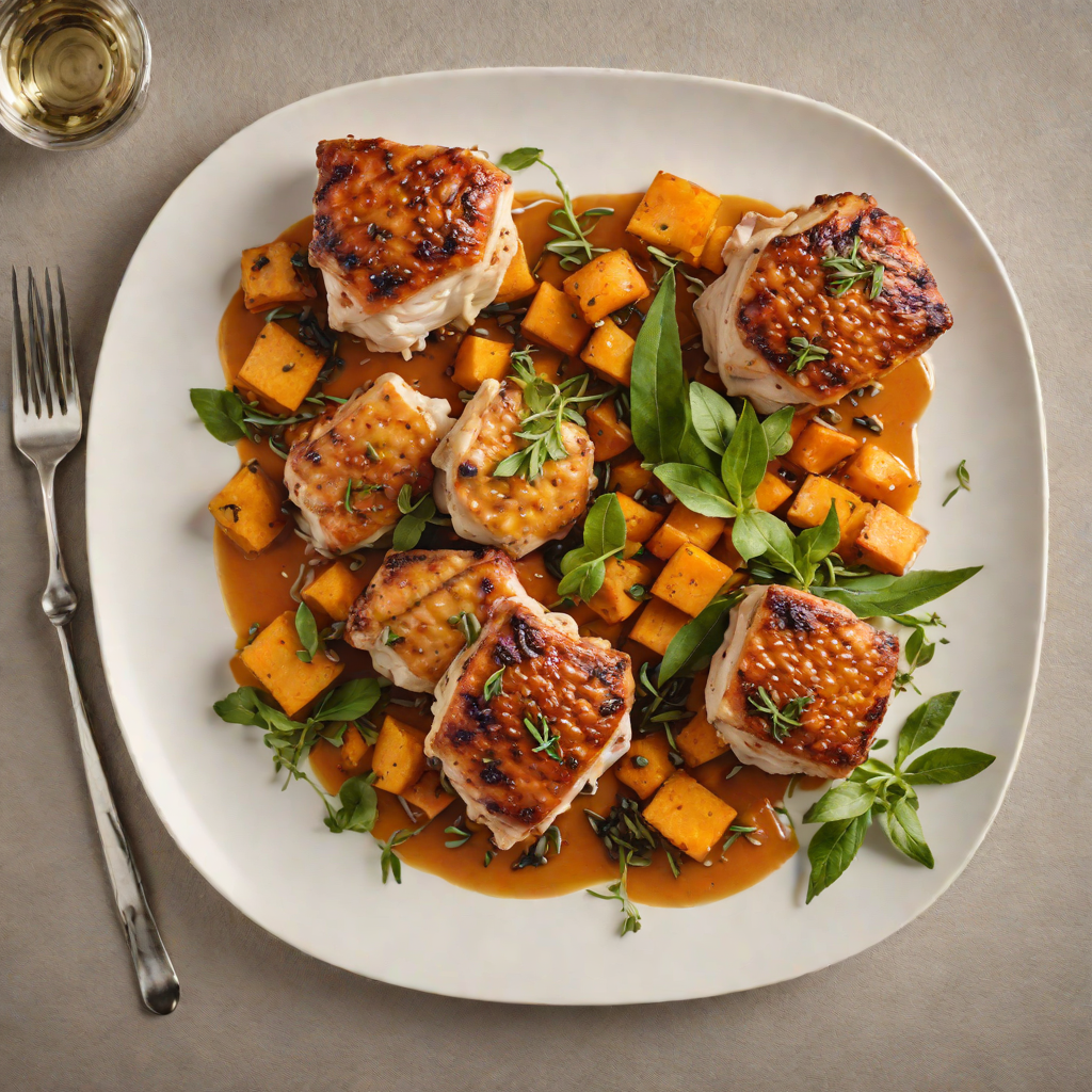 Pan-Seared Chicken Thighs with Roasted Sweet Potato and Sage