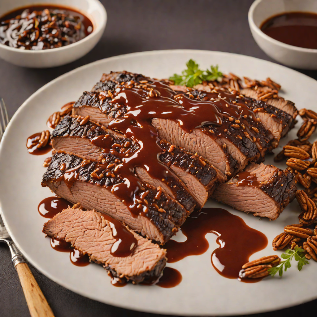 Pecan Wood-Smoked Brisket with Spiced BBQ Sauce