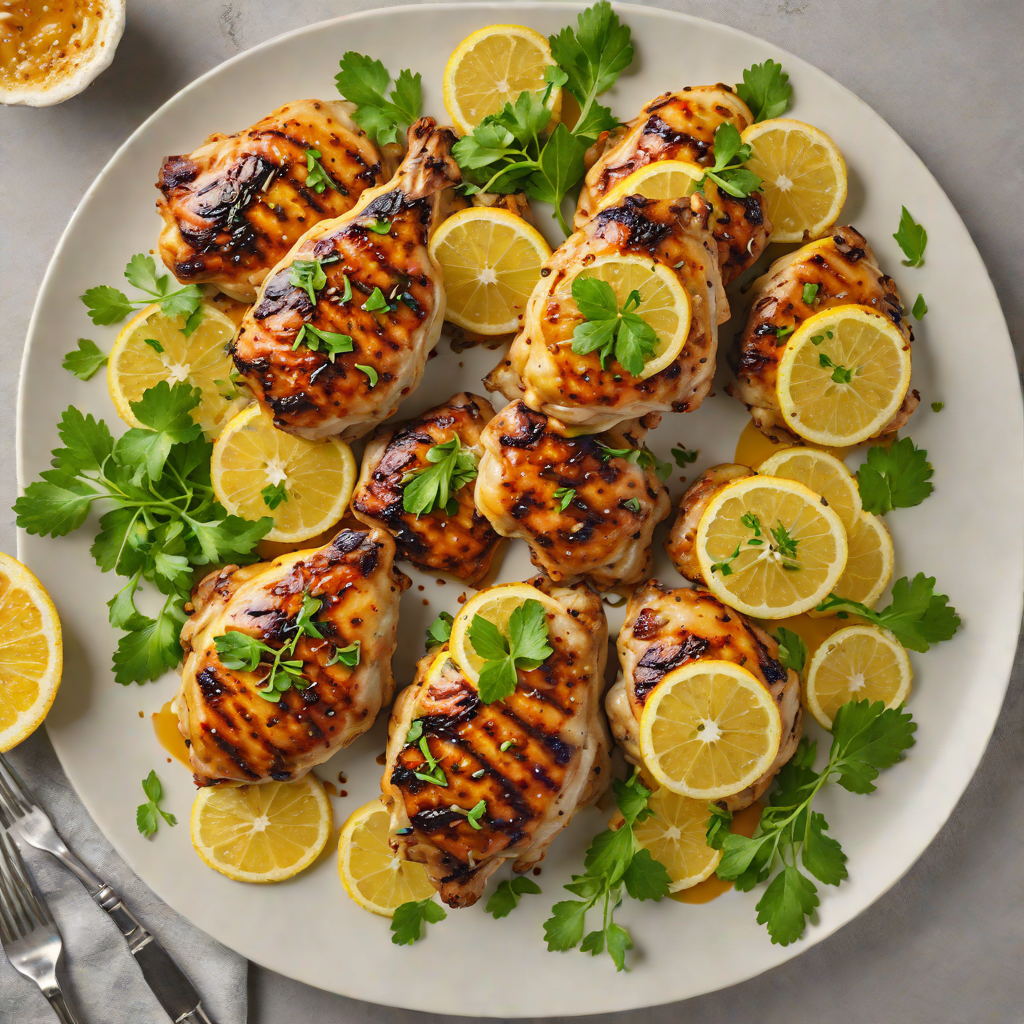Grilled Lemon-Honey Chicken Thighs with Garlic Herb Marinade