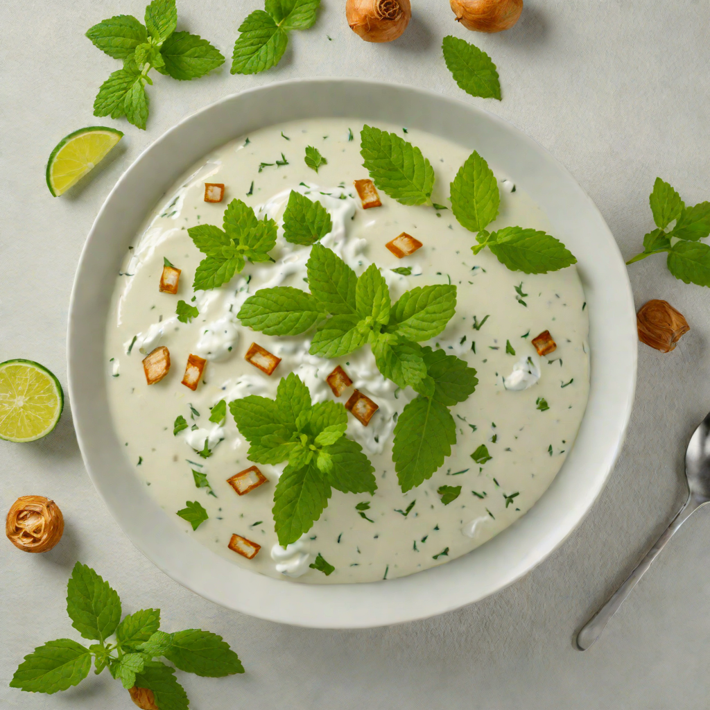 Yogurt and Cucumber Raita with Fresh Mint