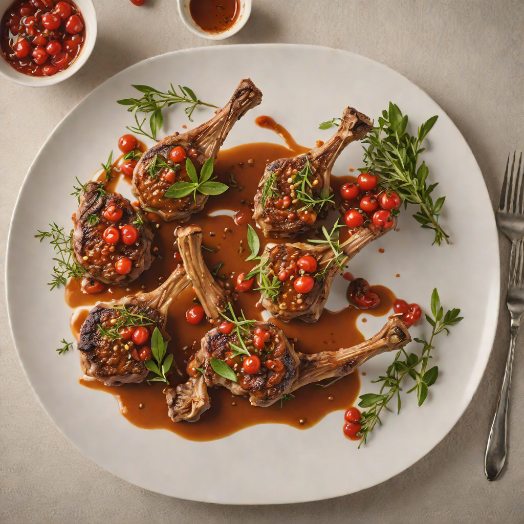 Saltbush-Rubbed Lamb Chops with Roasted Quandong Sauce