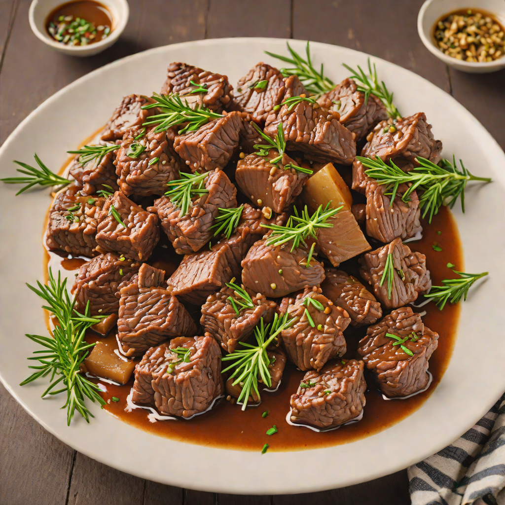 Slow-Simmered Beef Tibs with Rosemary and Garlic