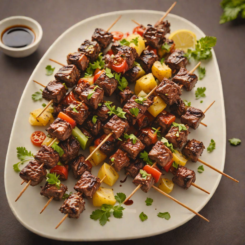 Honey-Glazed Coffee Rubbed Beef Skewers