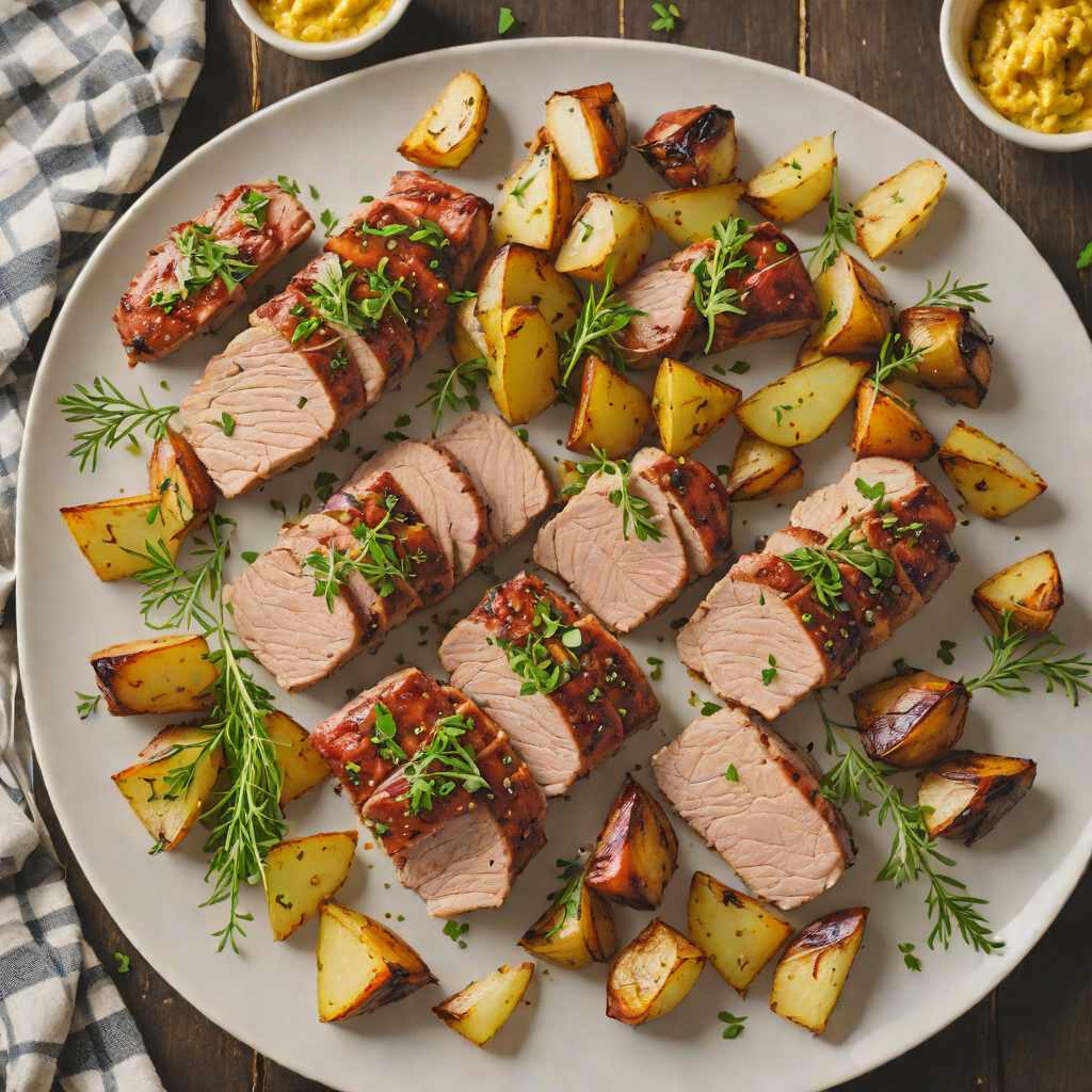 Sheet Pan Mustard-Glazed Pork Tenderloin with Roasted Yukon Potatoes