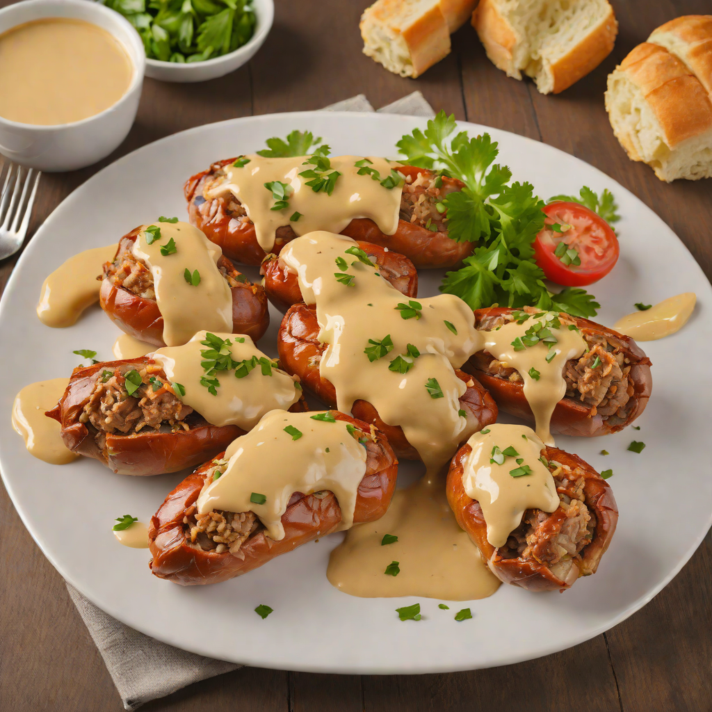 Baked Beer-Battered Bratwurst with Milwaukee Mustard Sauce