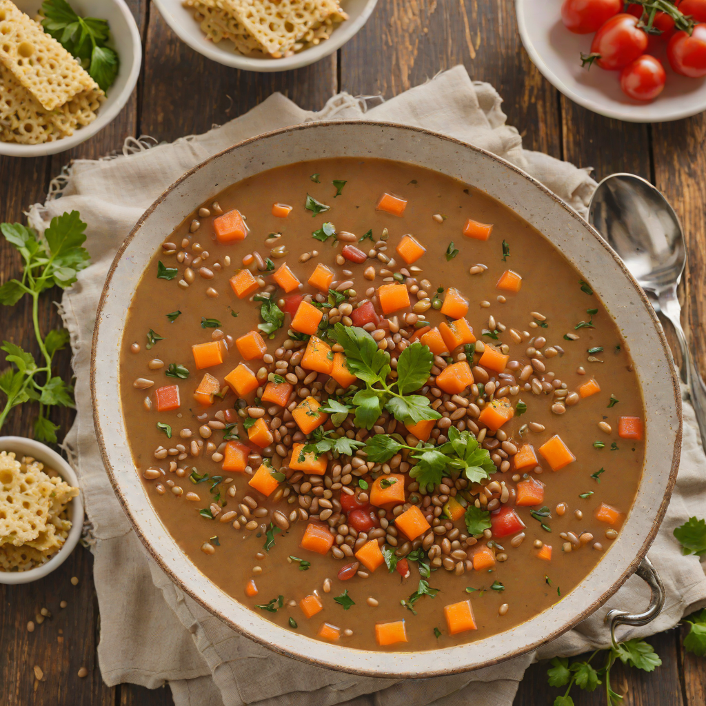 Slow-Simmered Greek Lentil Soup with Carrots and Tomatoes