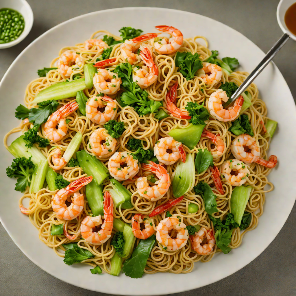 Stir-Fried Shanghainese Noodles with Shrimp and Bok Choy