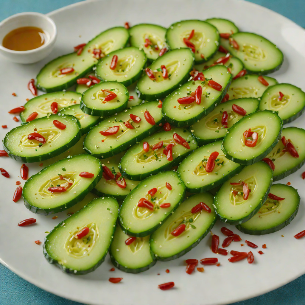 Cold Marinated Cucumbers with Garlic and Chili Oil