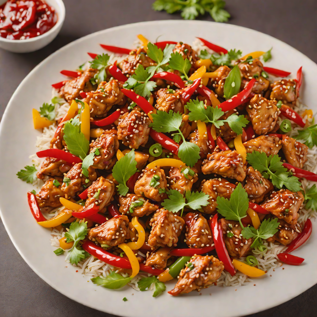 Stir-Fried Spicy Chicken with Bell Peppers and Garlic