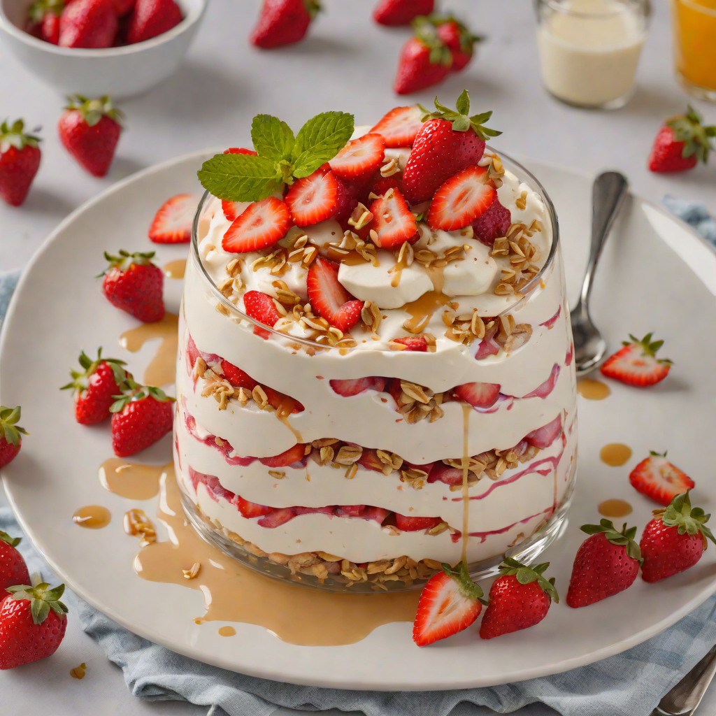 No-Bake Strawberry Yogurt Parfait with Honey Drizzle