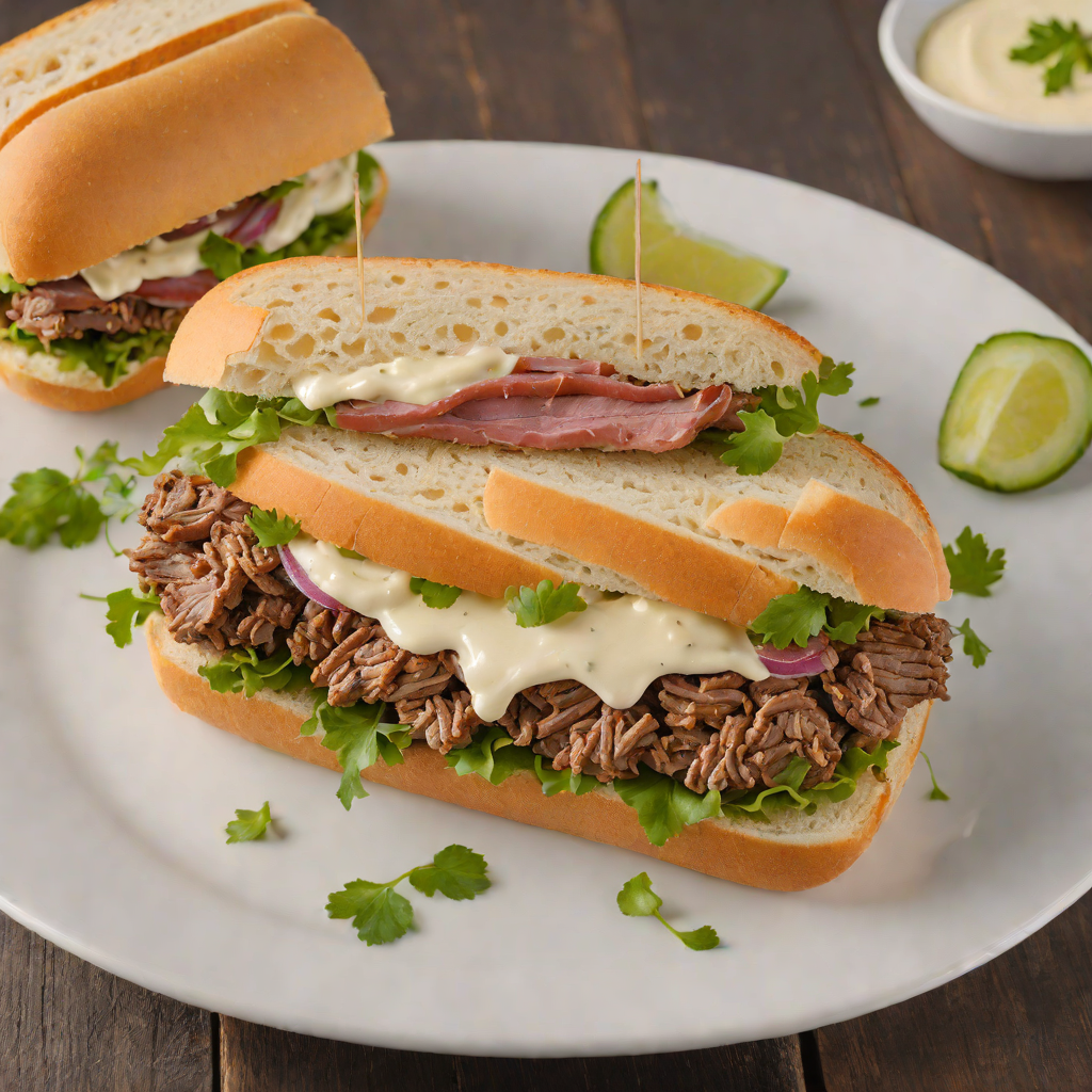 Harley-Davidson Inspired Spiced Beef Sandwich with Horseradish Aioli