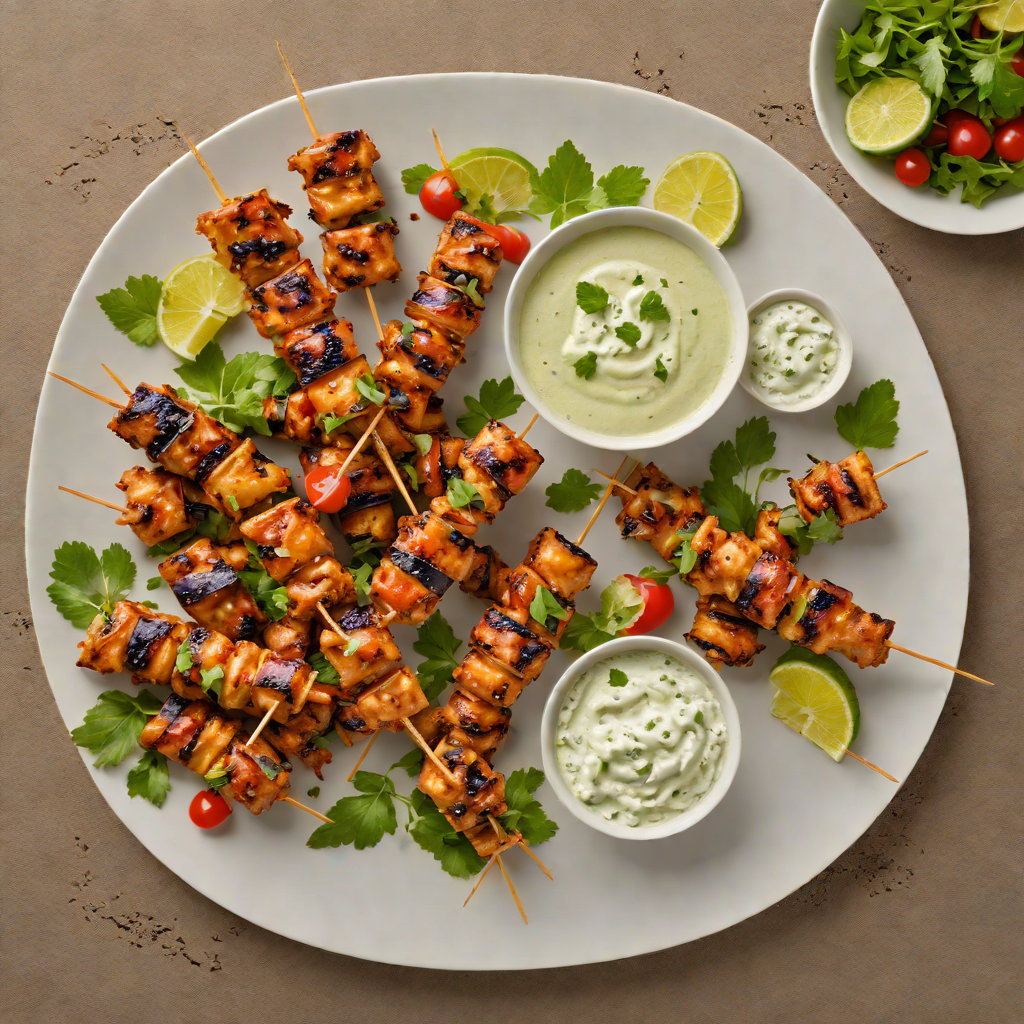Lakefront Festival Honey-Glazed Chicken Skewers with Herb Yogurt Dip