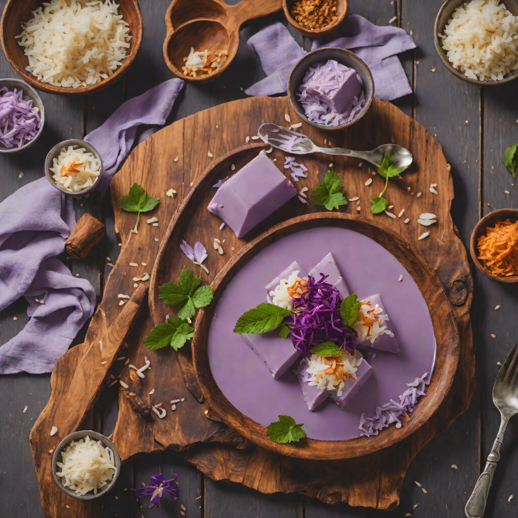 Ube Halaya Purple Yam Dessert with Coconut Milk