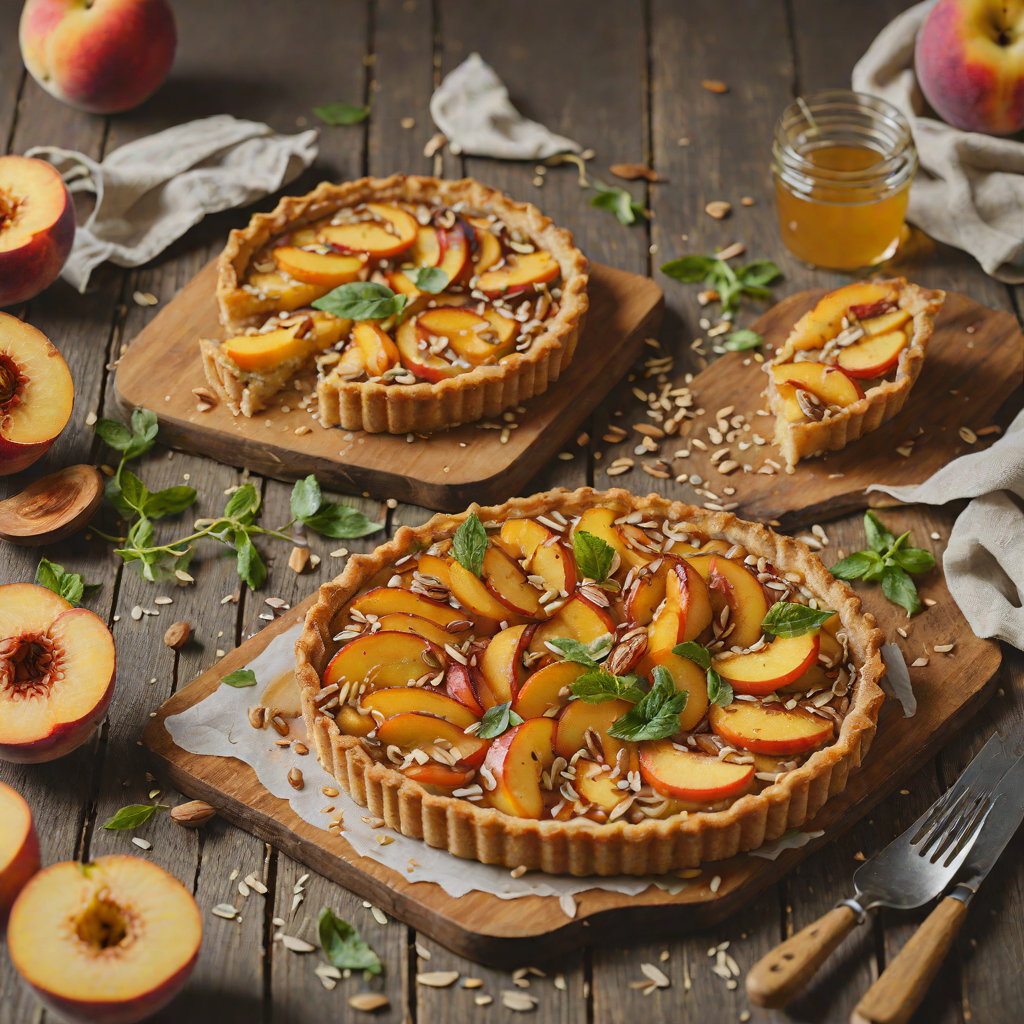 Pan-Seared Peach Tart with Honey Almond Glaze