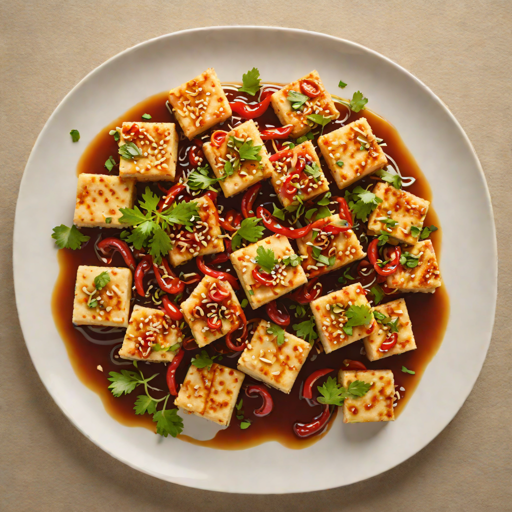 Sautéed Spicy Tofu with Garlic and Chili Oil