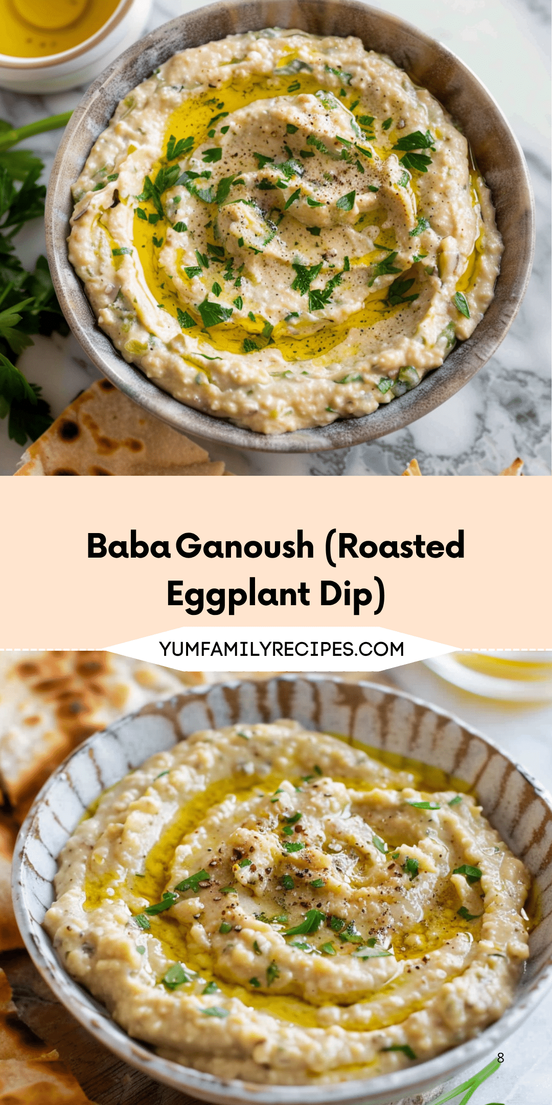Oven-Roasted Eggplant Baba Ganoush with Lemon and Tahini