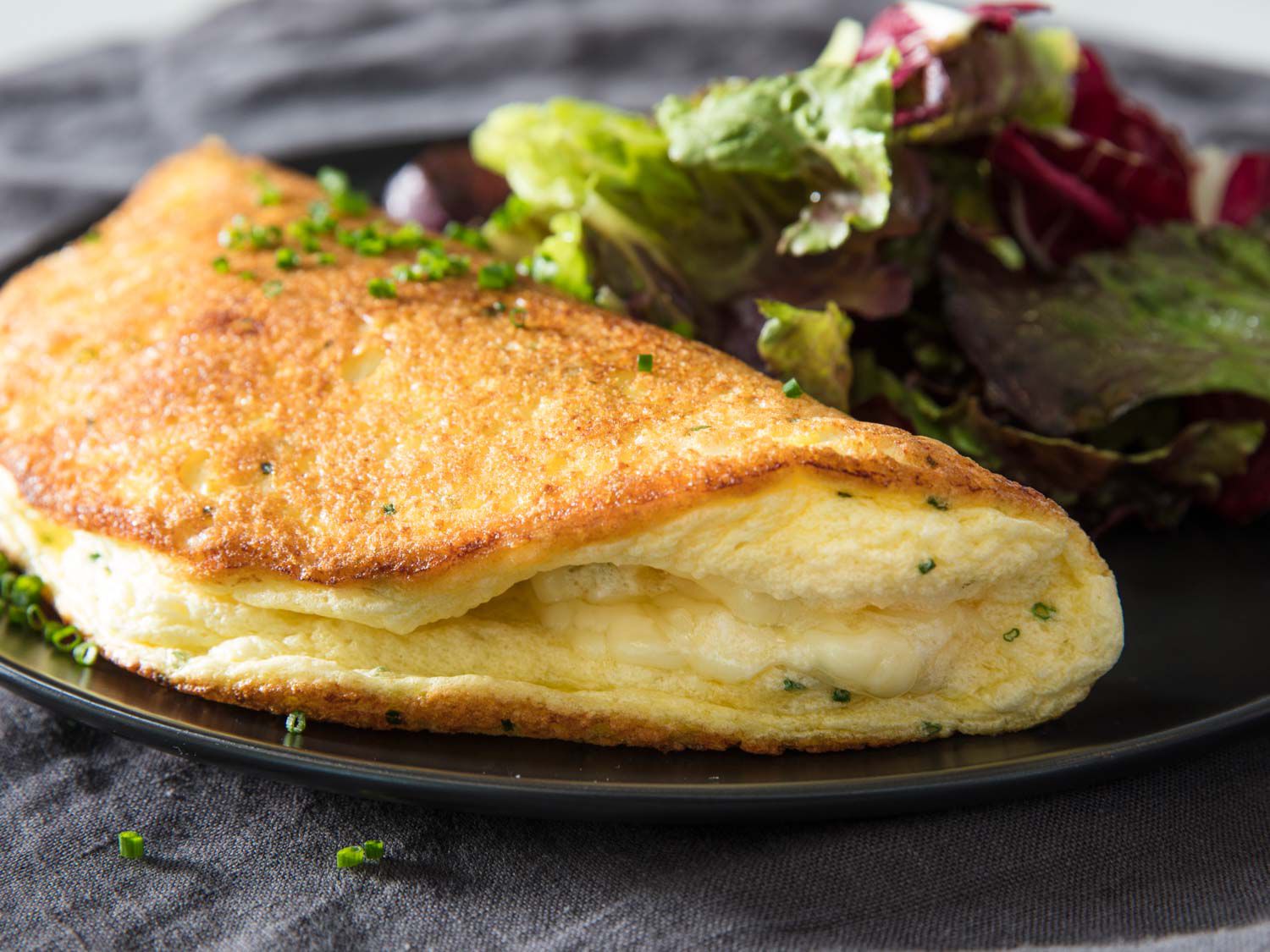 Leek and Chèvre Soufflé Omelette