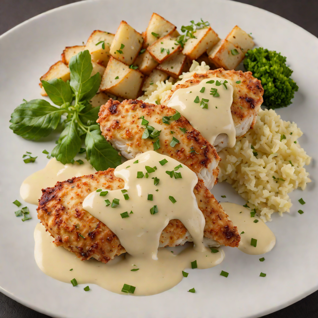 Parmesan-Crusted Chicken with Garlic Mashed Potatoes