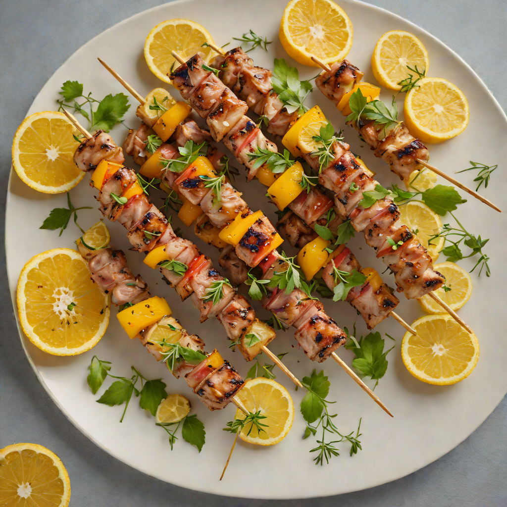Grilled Citrus-Honey Pork Skewers with Garlic and Thyme