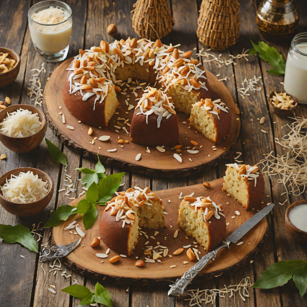 Toasted Macadamia Nut and Coconut Tiki Rum Cake
