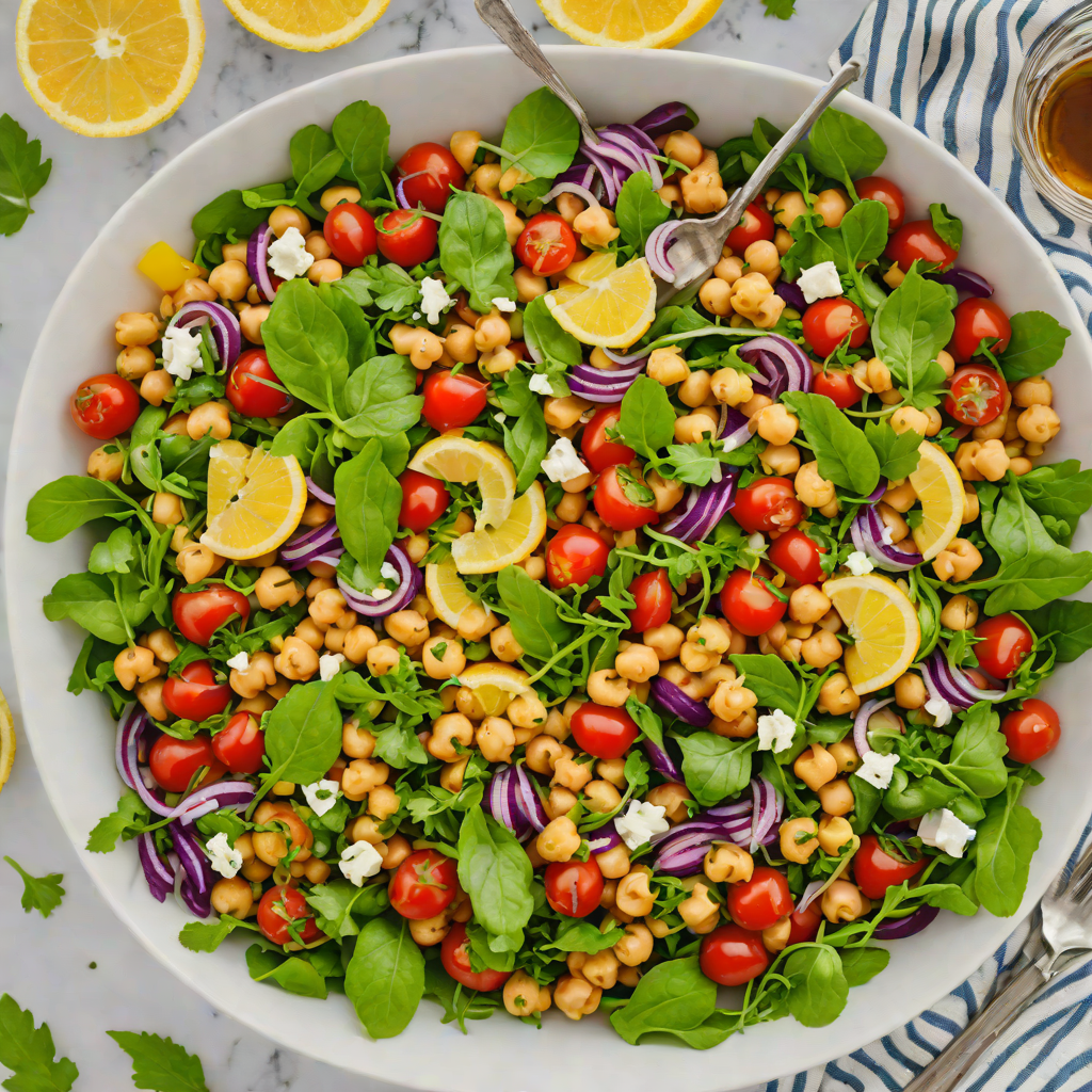 No-Bake Mediterranean Chickpea Salad with Lemon Vinaigrette