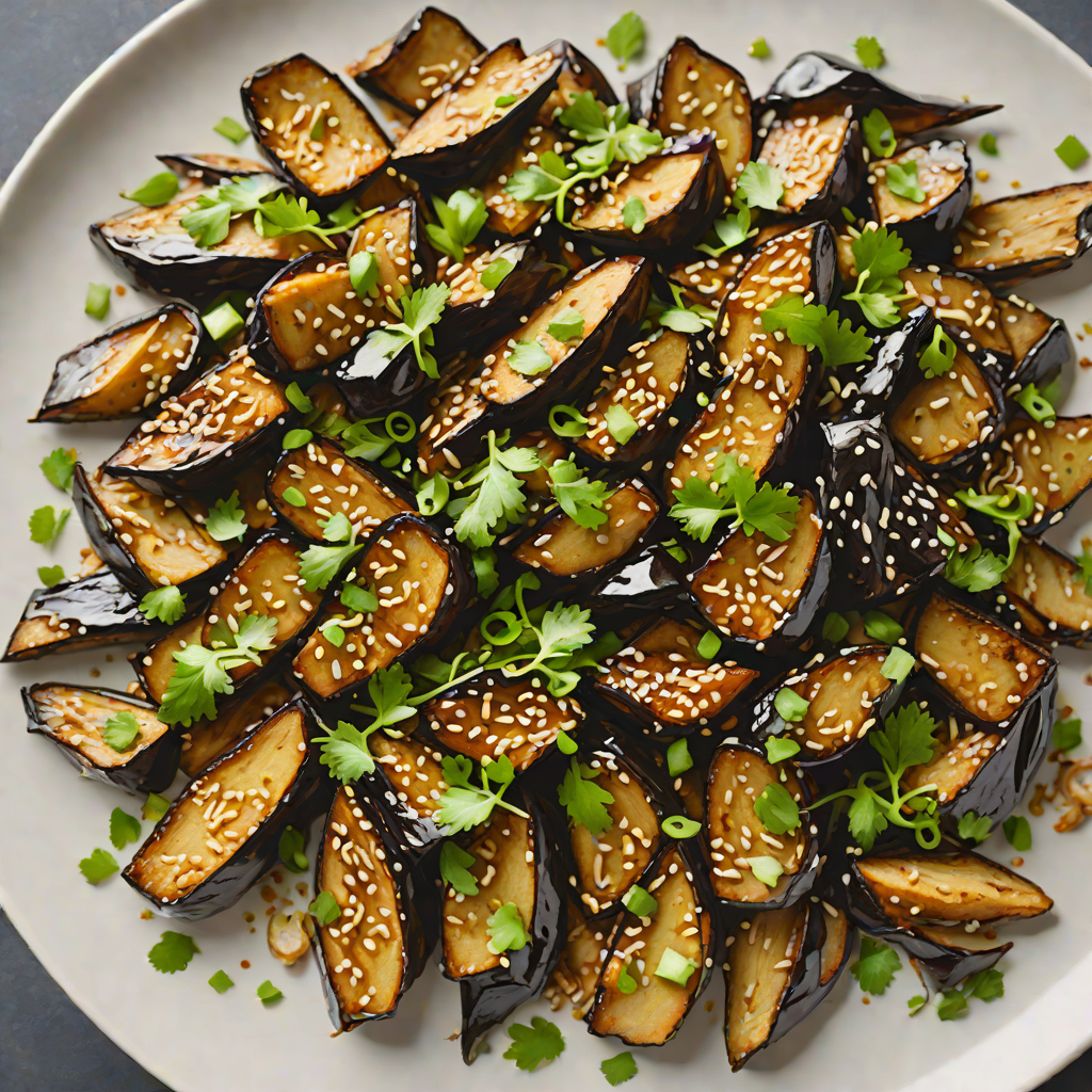 Miso-Glazed Eggplant Stir Fry with Garlic and Scallions