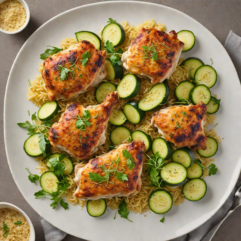 Oven-Roasted Chicken Thighs with Zucchini and Parmesan