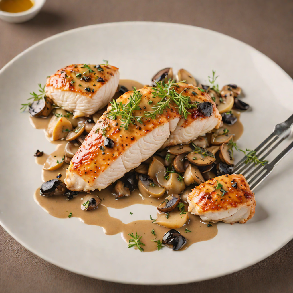 Pan-Seared Chicken Breast with Mushroom and Thyme Sauce