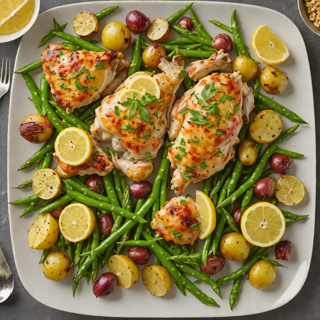 Sheet Pan Lemon-Garlic Chicken with Baby Potatoes and Green Beans