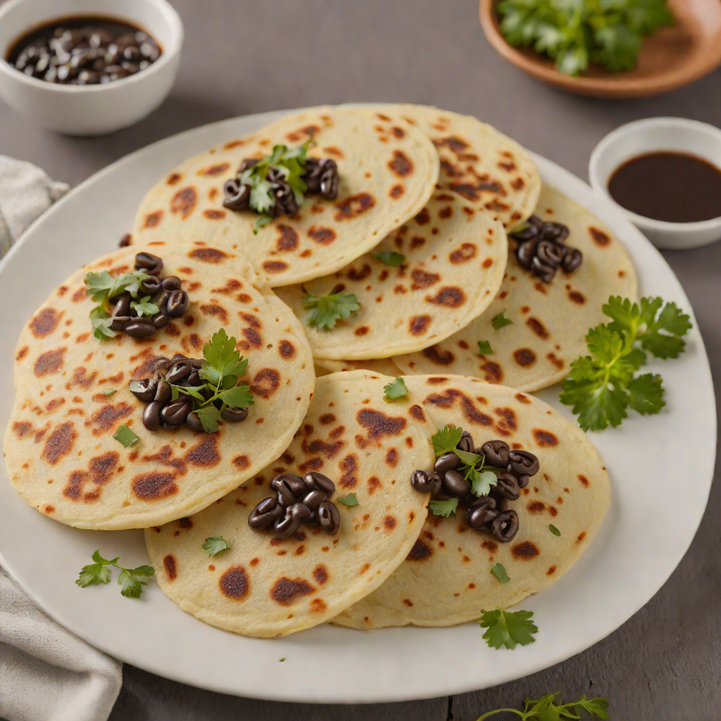 Pan-Fried Pupusas with Refried Black Beans
