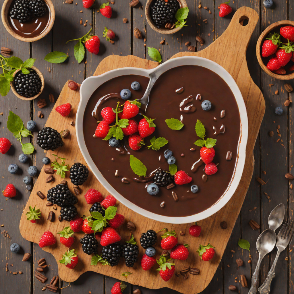 Cocoa-Chili Chocolate Sauce with Fresh Berries