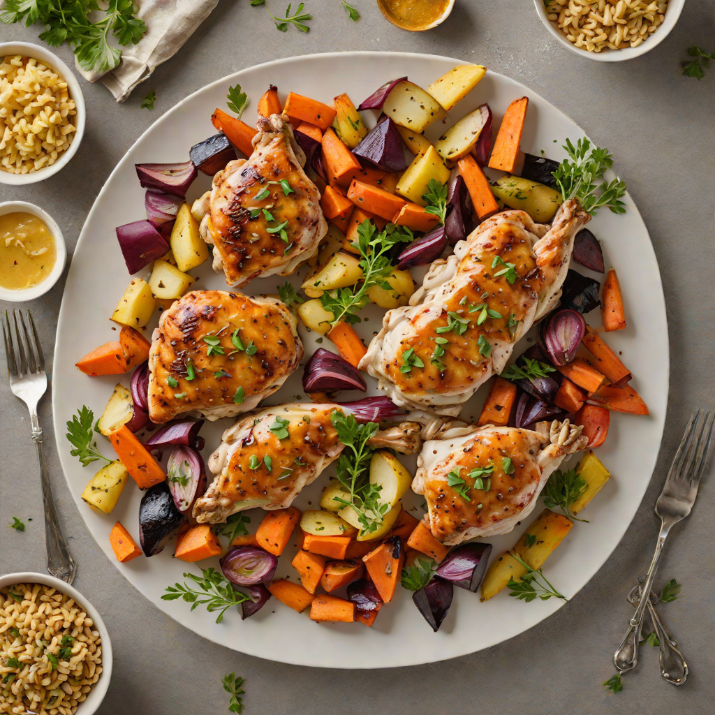 Sheet Pan Honey-Mustard Glazed Chicken with Roasted Root Vegetables