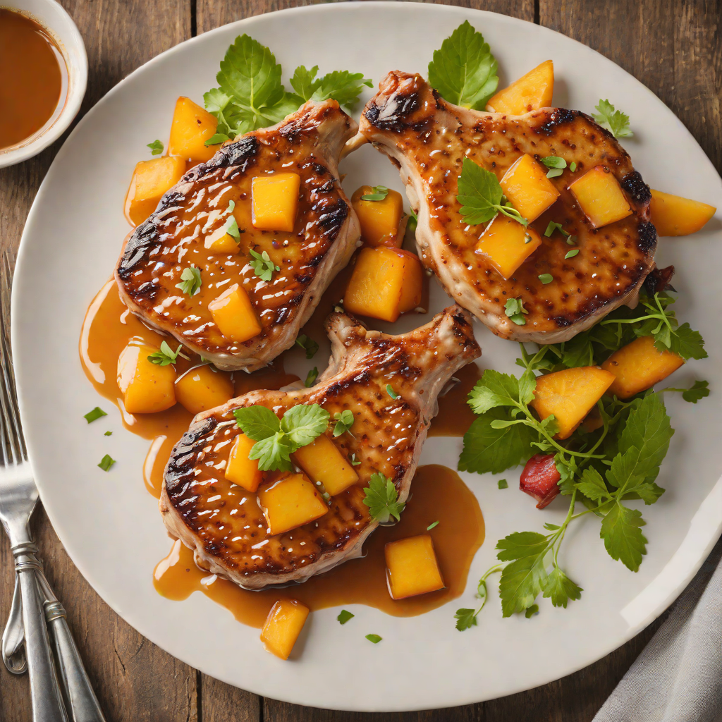 Pan-Seared Pork Chops with Sweet and Spicy Peach Glaze