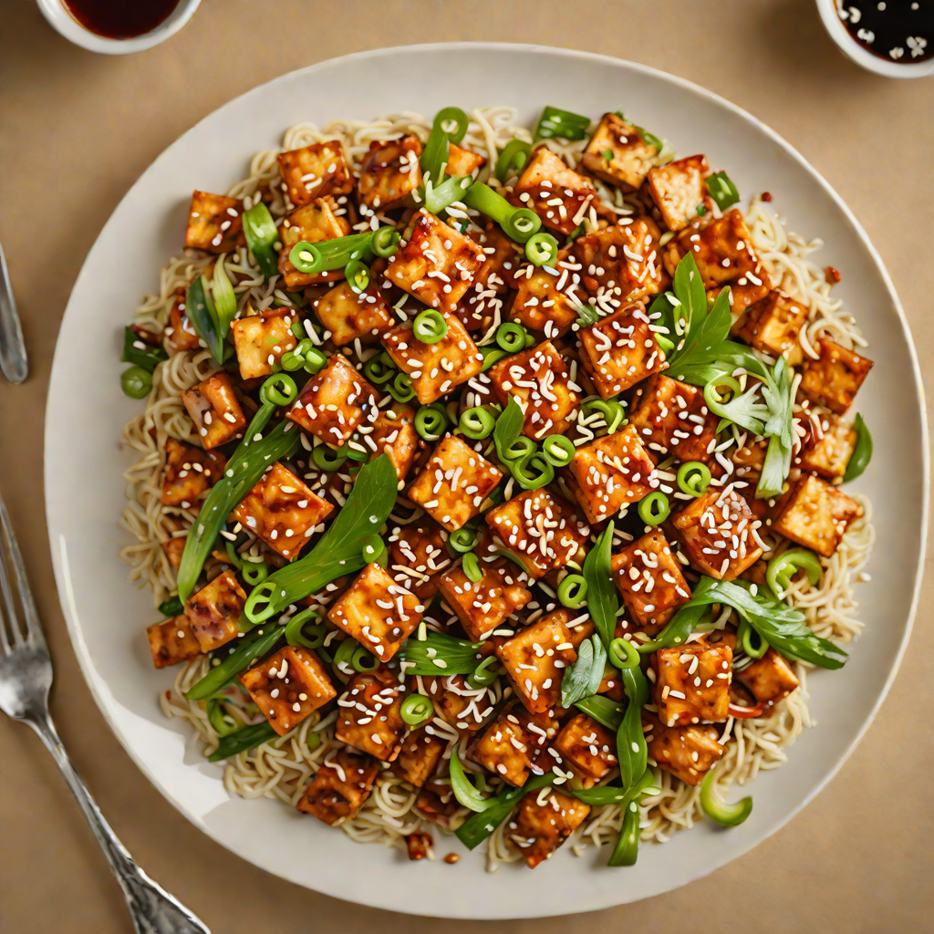 Korean-Style Spicy Tofu Stir-Fry with Sesame and Scallions