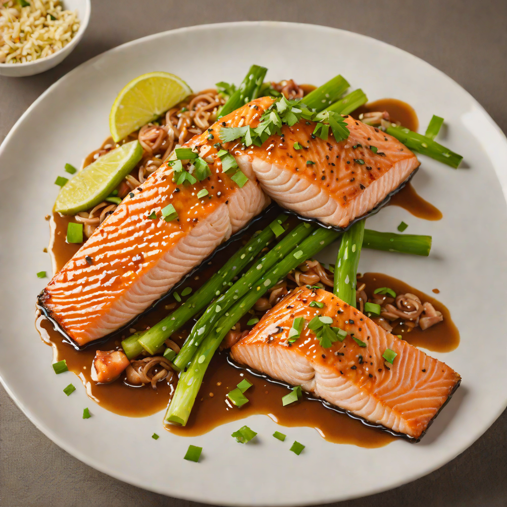 Pan-Seared Salmon with Miso-Maple Glaze and Scallions