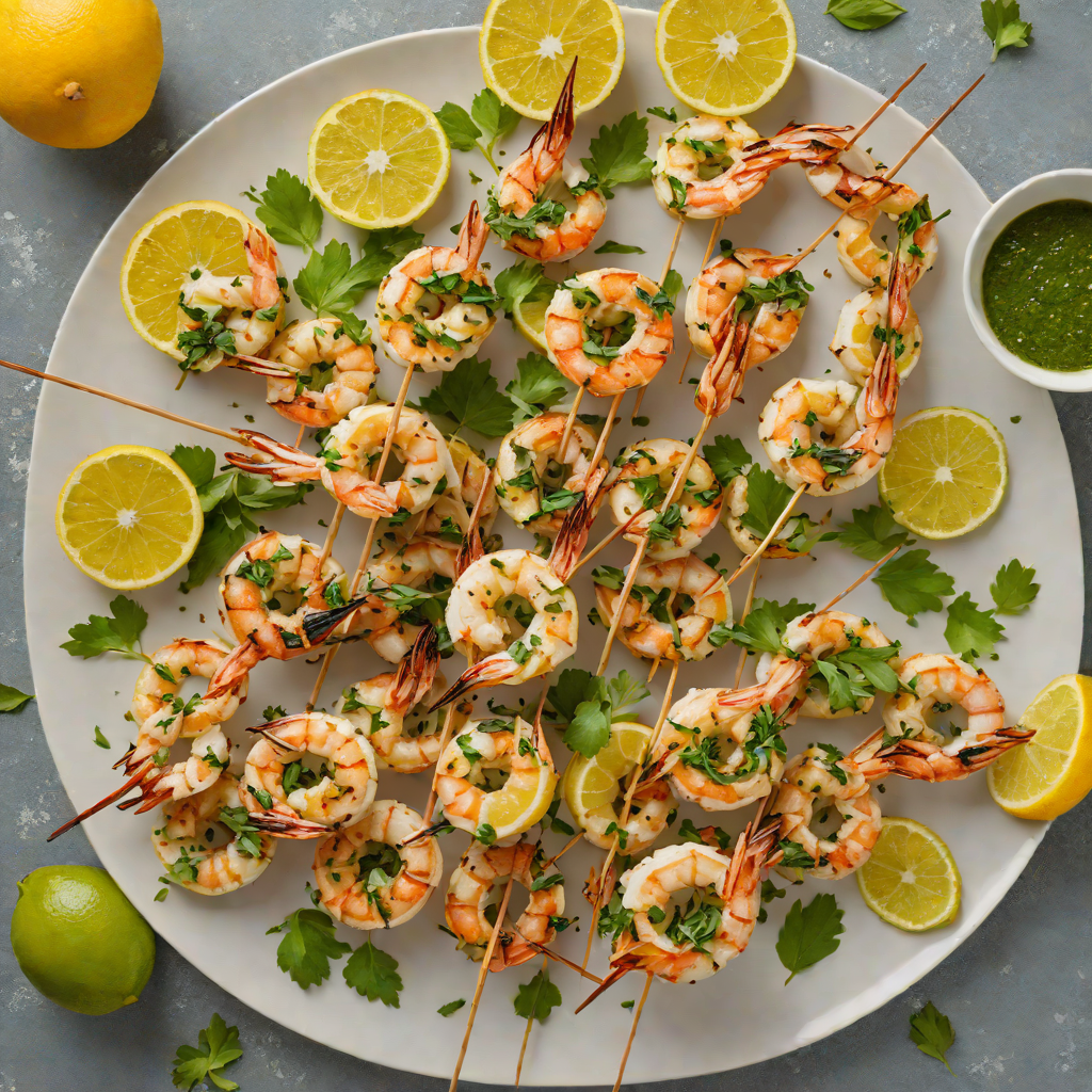 Citrus-Marinated Grilled Shrimp Skewers with Chimichurri