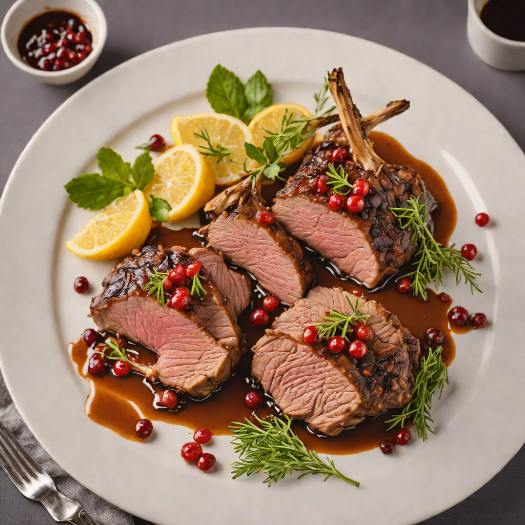 Slow-Roasted Lamb with Lemon and Pepperberry Glaze
