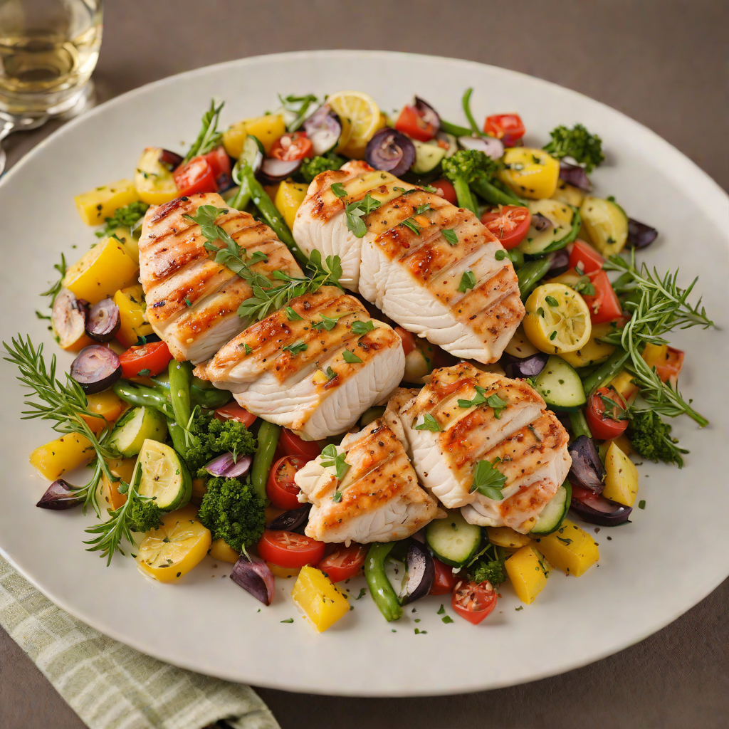 Seared Lemon-Thyme Chicken with Summer Vegetable Sauté