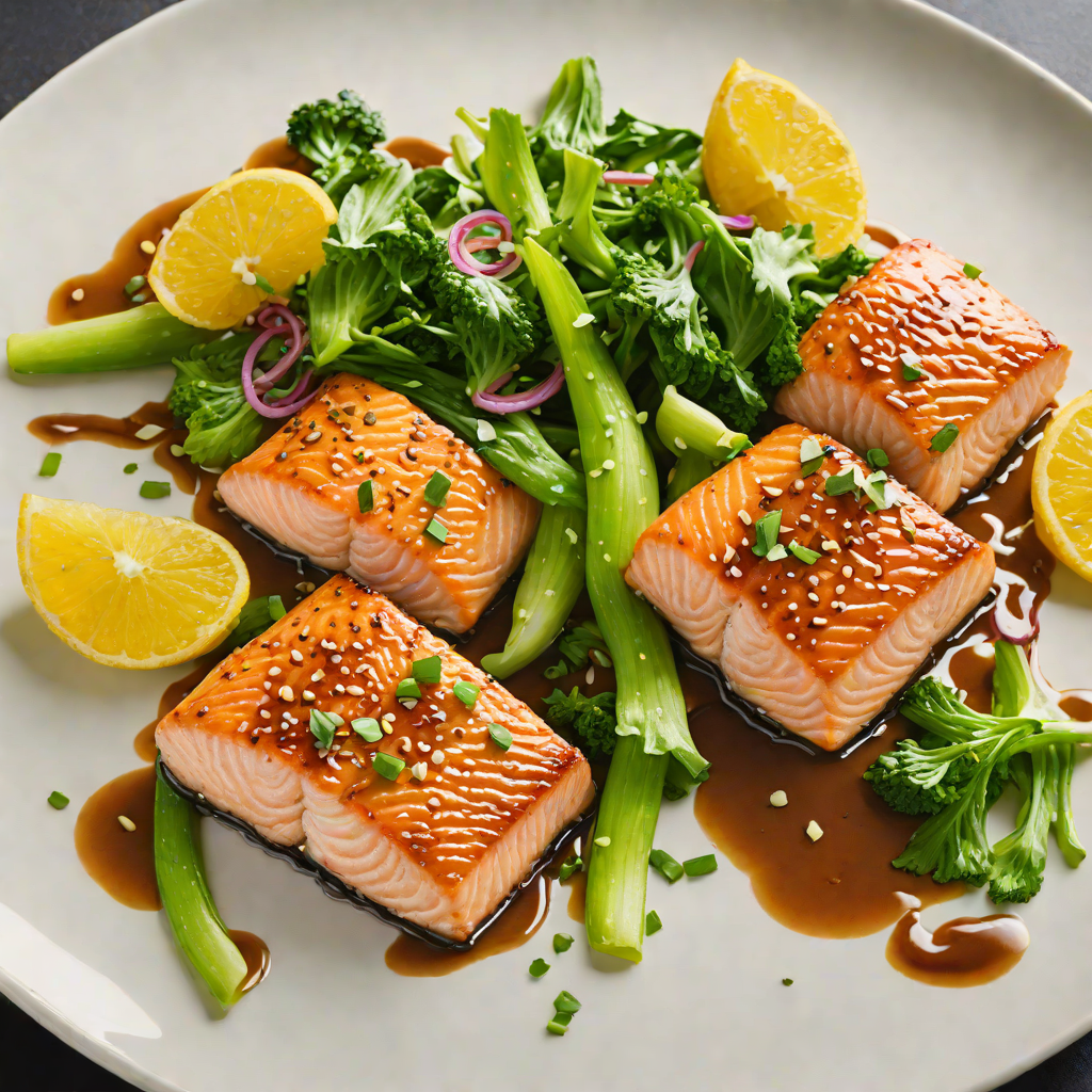 Pan-Seared Salmon with Citrus Soy Glaze and Bok Choy