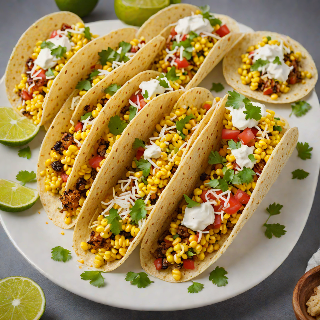 Half-Stacked Mexican Street Corn Tacos