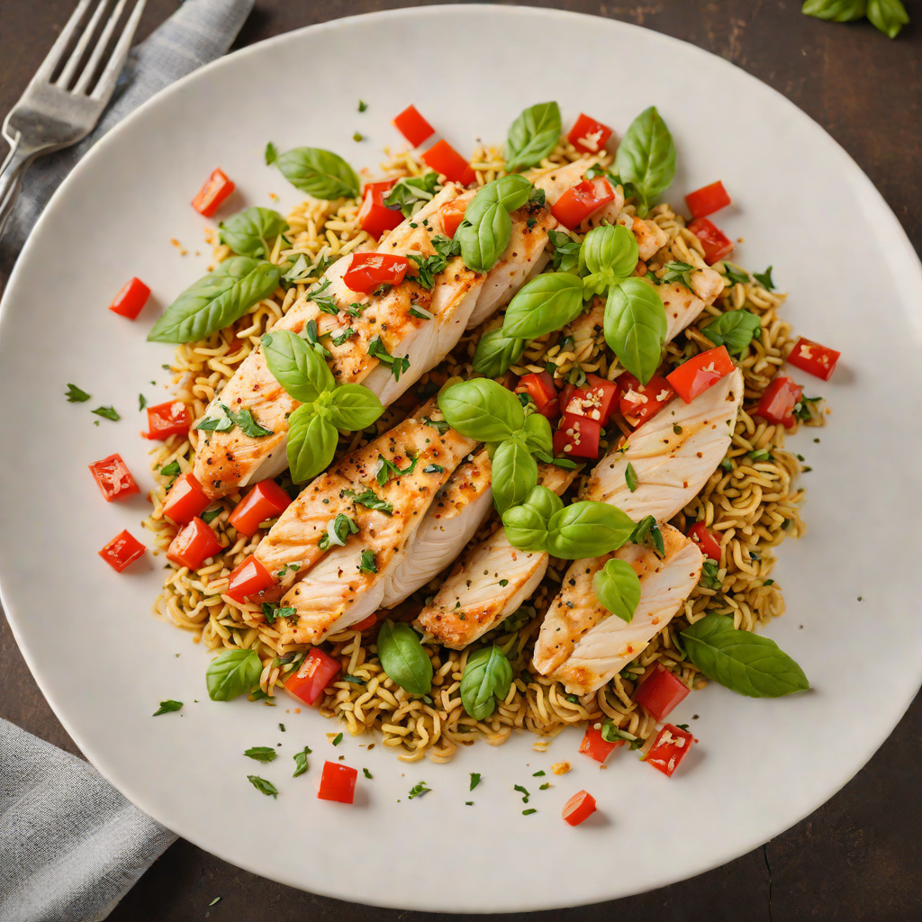 Sautéed Chicken with Roasted Red Pepper and Basil Pesto