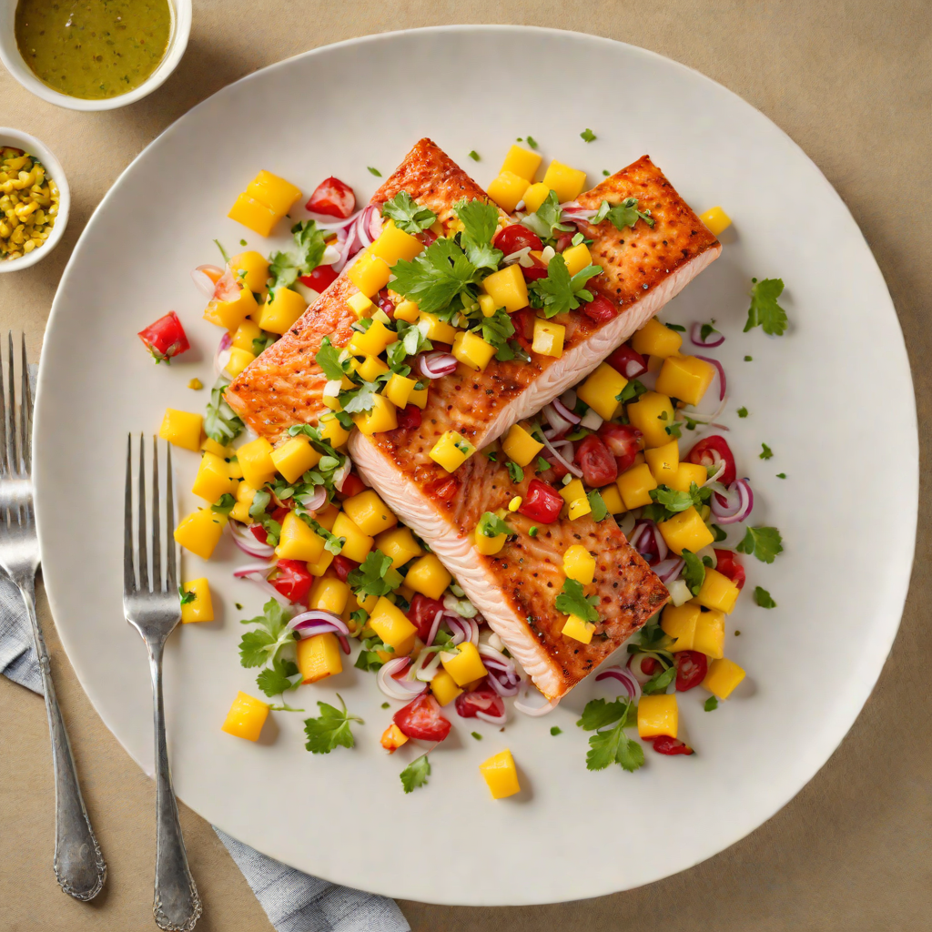 Pan-Seared Salmon with Spiced Mango Salsa