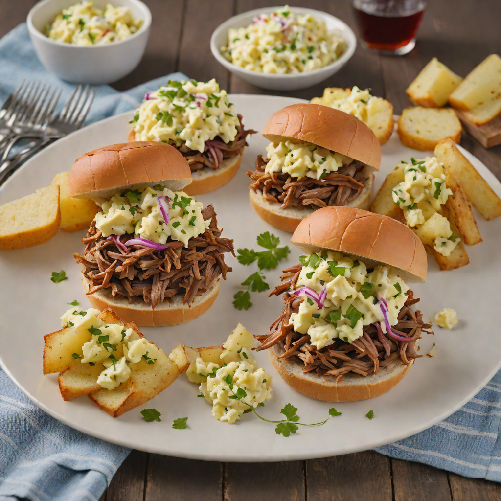 Slow-Smoked Pulled Pork Sandwiches with Classic Potato Salad