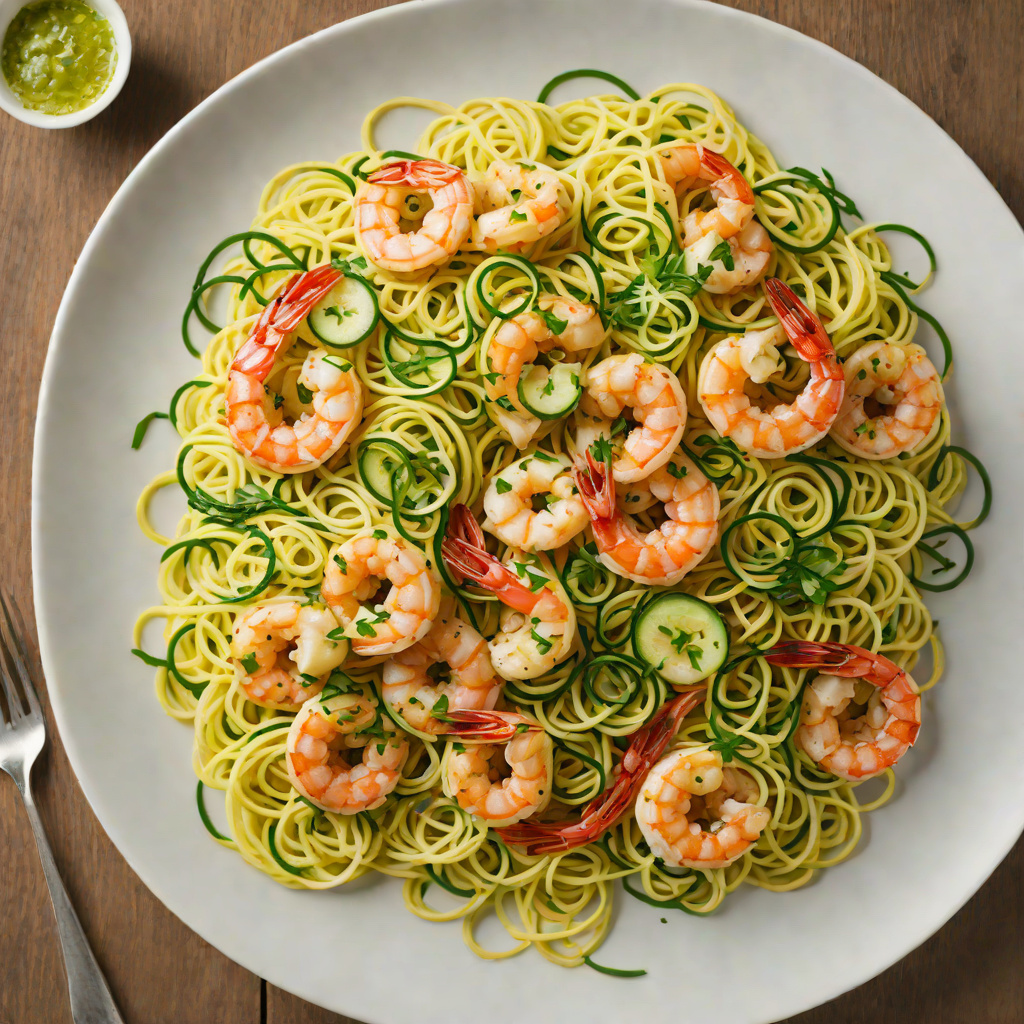 Sautéed Ginger-Garlic Shrimp with Zucchini Noodles