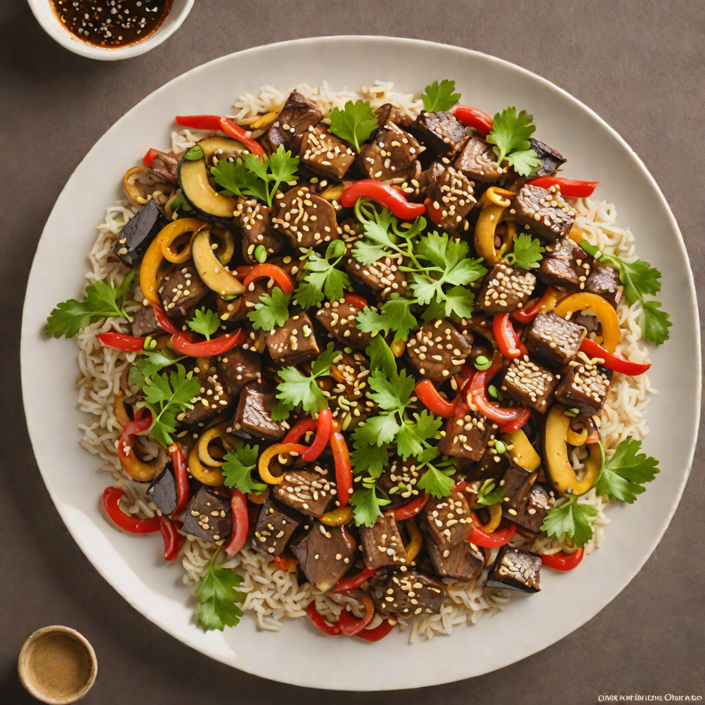 Eggplant and Beef Stir-Fry with Sesame-Ginger Sauce
