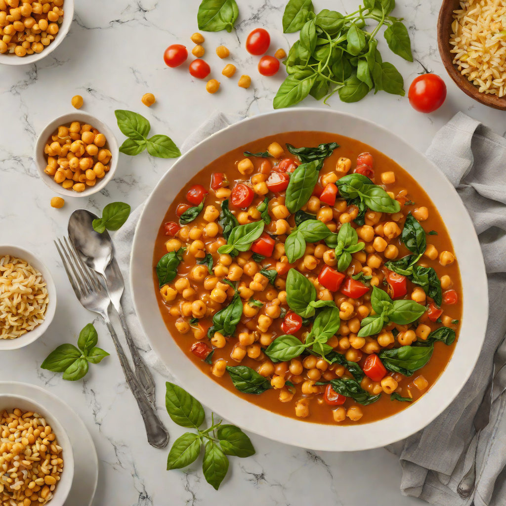 One-Pot Spiced Chickpea and Tomato Stew with Spinach