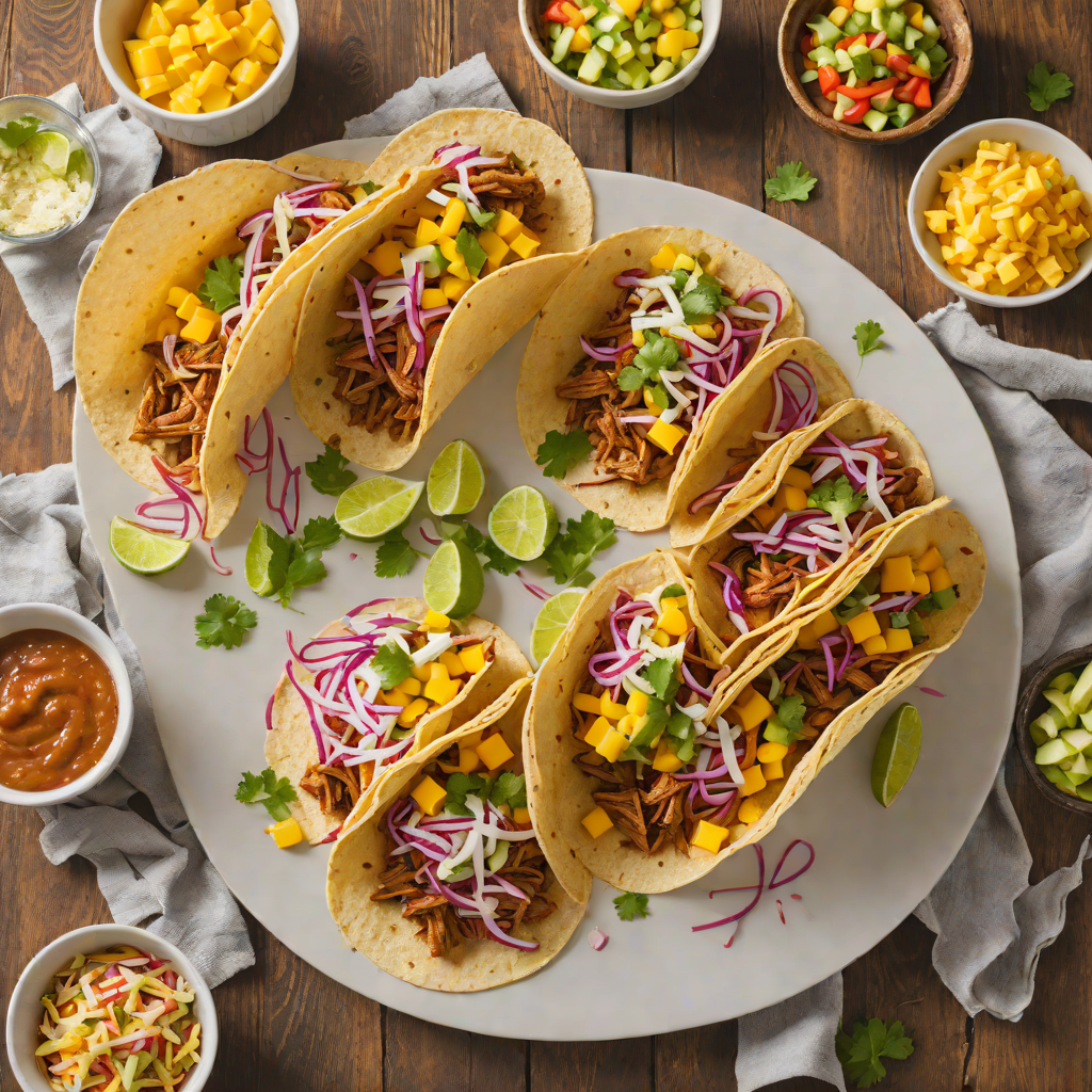 Tiki-Style Pulled Pork Tacos with Mango Slaw